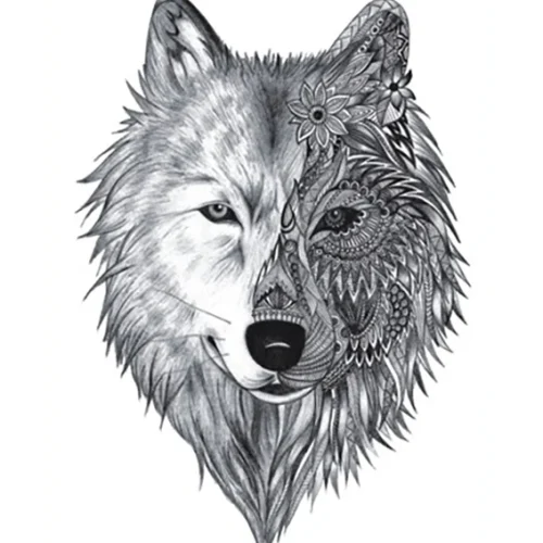 Wolf Temporary Tattoo Fake Sticker