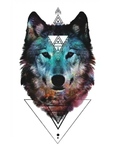 Triangle Wolf Tattoo