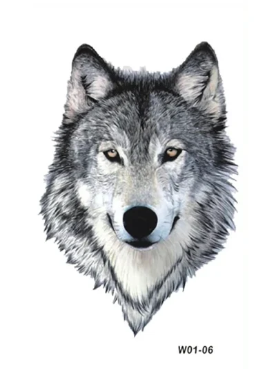 Grey Wolf Temporary Tattoo