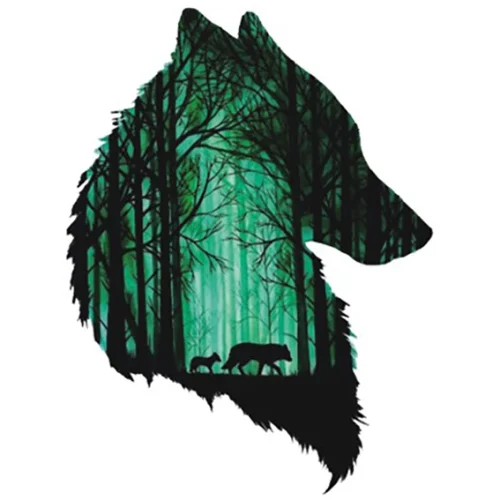 Green Forest Wolf Tattoov
