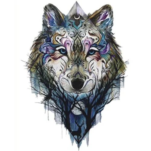 Night Wolf Temporary Tattoo