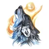 Watercolor Roar Wolf Tattoo