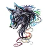 Colorful Wolf Temporary Tattoo