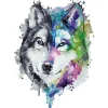Watercolor Silhouette Wolf Tattoo