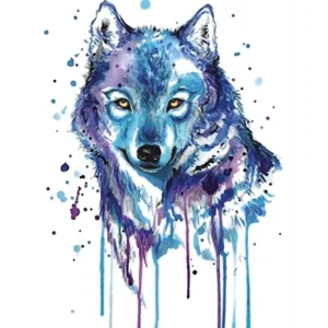Colorful Wolf Fake Tattoo