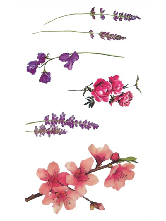 Rose Flowers Fake Tattoo Sticker