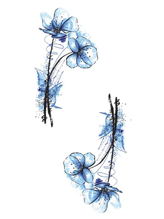 Blue Flower Tattoo