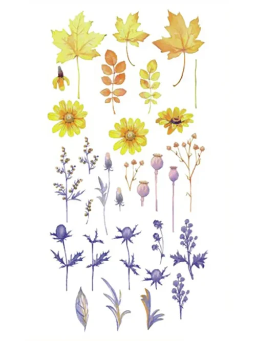 Yellow Small Flowers Tattoo