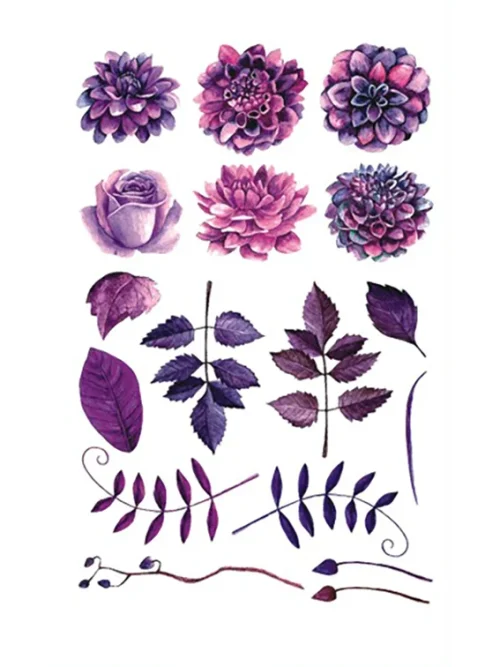 Purple Flowers Tattoos