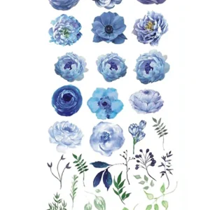 Blue Flowers Temporary Tattoo