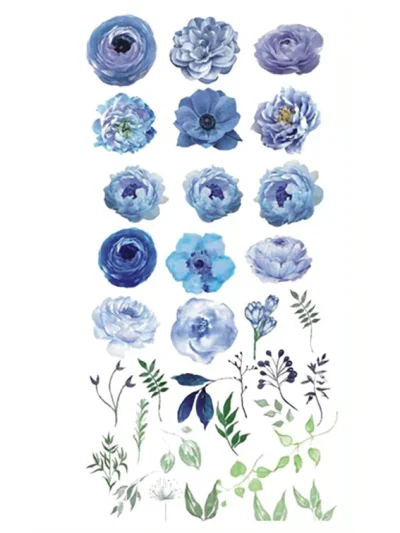 Blue Flowers Temporary Tattoo