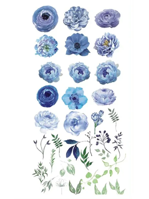 Blue Flowers Temporary Tattoo