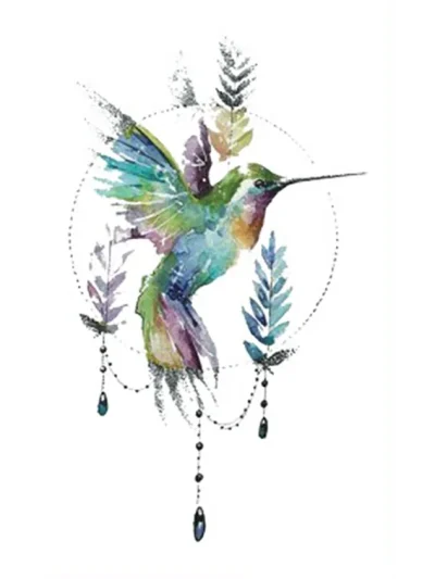 Leaf Hummingbird Tattoo