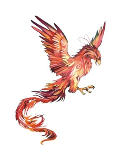 Watercolor Phoenix Tattoo