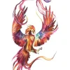 Watercolor Fake Phoenix Tattoo