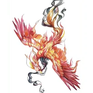 Flame Red Phoenix Tattoo