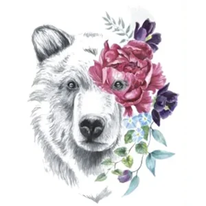Flower Bear Tattoo