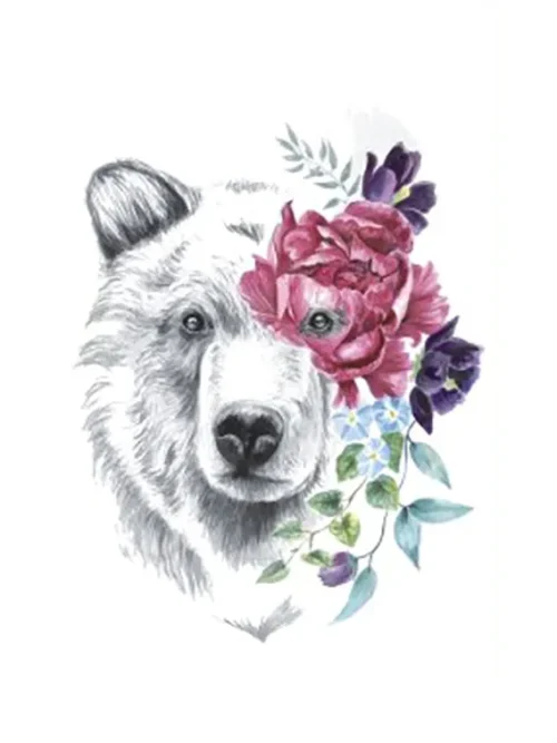 Flower Bear Tattoo
