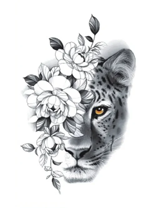 Flower Leopard Tattoo