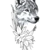 The Wolf in the Flowers Tattoo