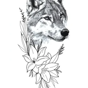 The Wolf in the Flowers Tattoo