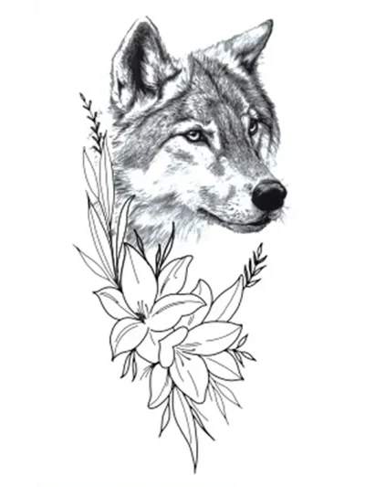 The Wolf in the Flowers Tattoo