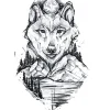 Wolf Mountain Temporary Tattoo
