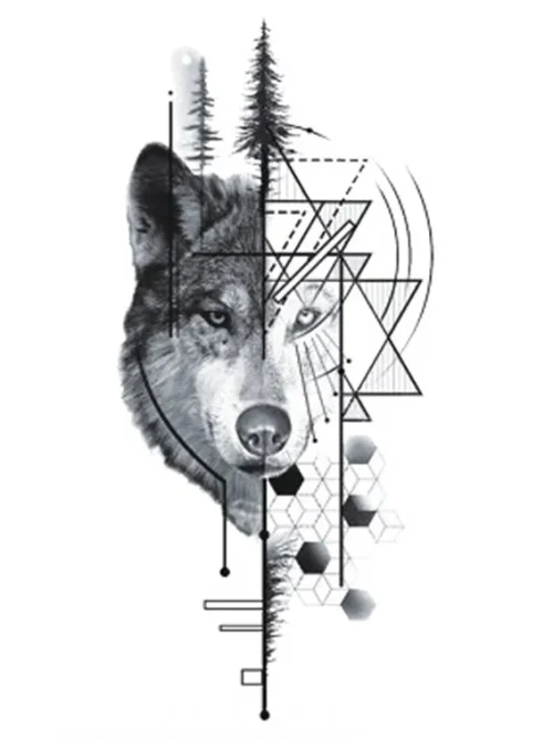 Geometry Wolf Tattoo