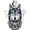 Geometry Wolf Temporary Tattoo
