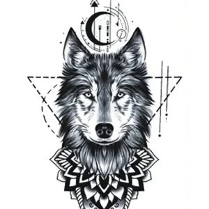 Geometry Wolf Temporary Tattoo