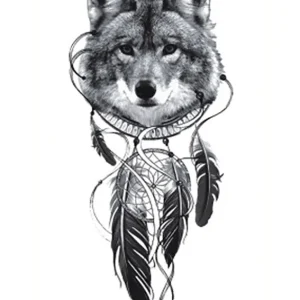 Feather Wolf Tattoo