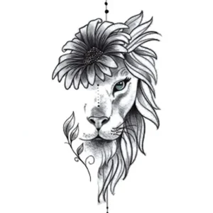 Flower Lion Tattoo