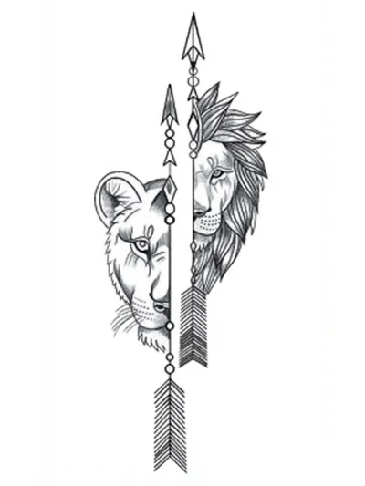 Half Lion Tattoo