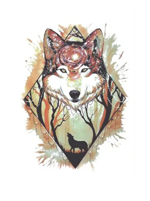 Color Wolf Tattoo