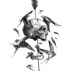 Arrow and Skeleton Tattoo