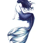 Blue Mermaid Temporary Tattoo