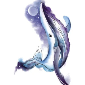 Moon Whale Tattoo