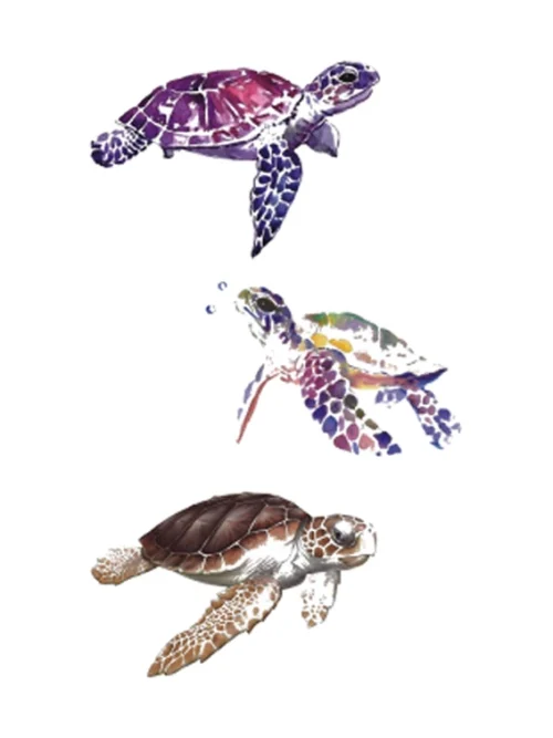 Swimming Turtle Tattoo Sticker