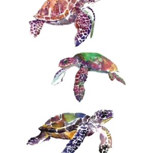 Purple Turtles Tattoo Sticker