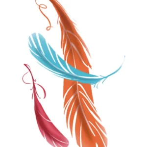 Orange Red Feather Tattoo
