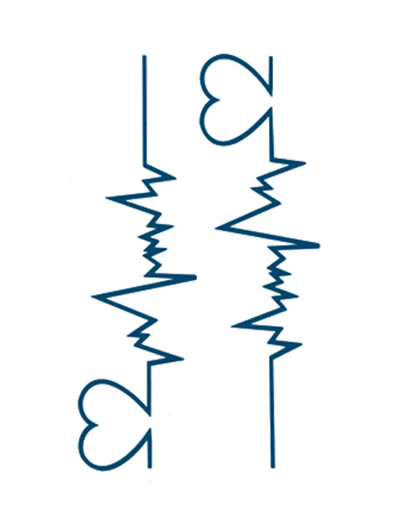 Blue Electrocardiogram Tattoo