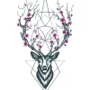 Flowers Antler Temporary Tattoo