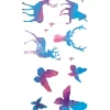 Colorful Deer Butterfly Tattoo