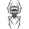 Skeleton Armored Spider Tattoo