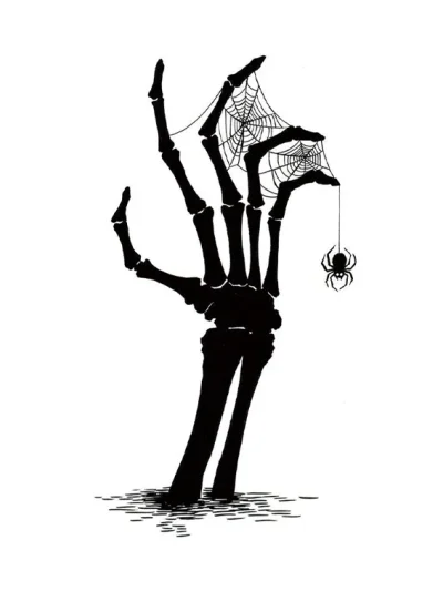 Hand Spider Web Tattoo
