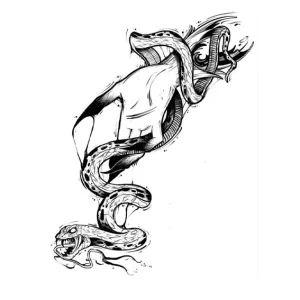 Hand Snake Game Temporary Tattoo