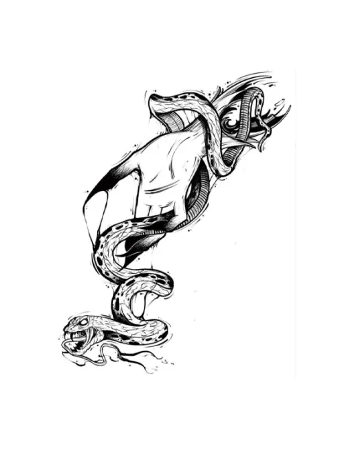 Hand Snake Game Temporary Tattoo