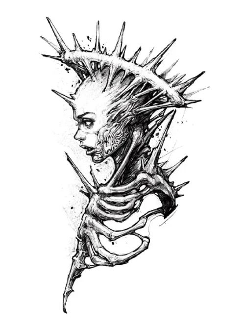 Skull Queen Temporary Tattoo