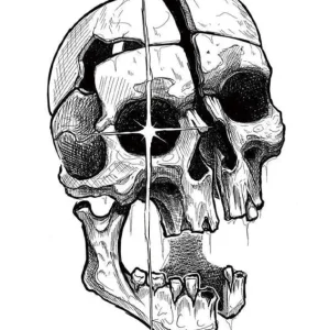 Separated Skull Tattoo