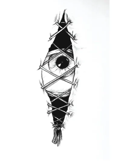 Eyes Sewn On Tattoo